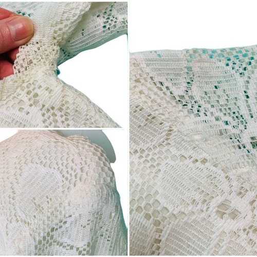 Vintage 1960s Lace White Floral Mini Party Dress | shops W 26