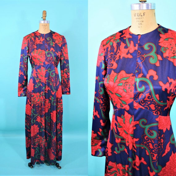 Vintage 1970s Bold Dress | Peck & Peck Purple Red