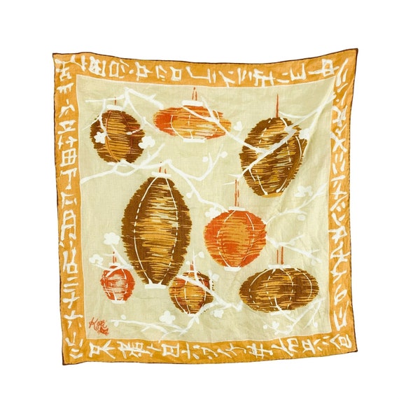 Vintage Kati Chinese Lanterns Novelty Print Scarf… - image 5