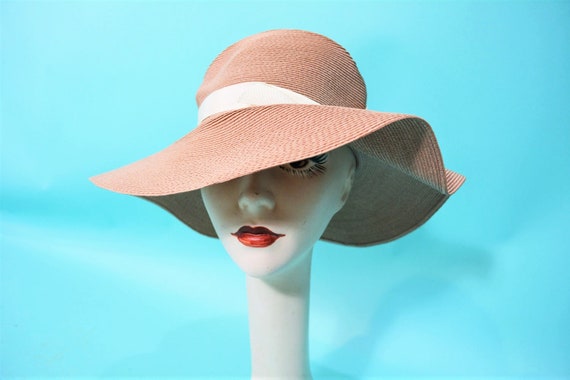 Vintage 1970s Sun Hat | Tan Floppy Doree of New Yo