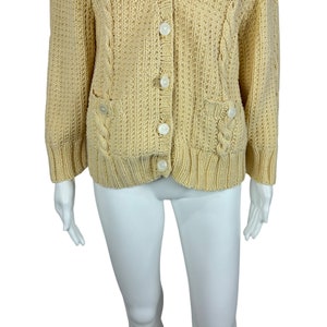 Cardigan en tricot vintage Grandes poches pour pull grand-mère en tricot torsadé pour femme image 4