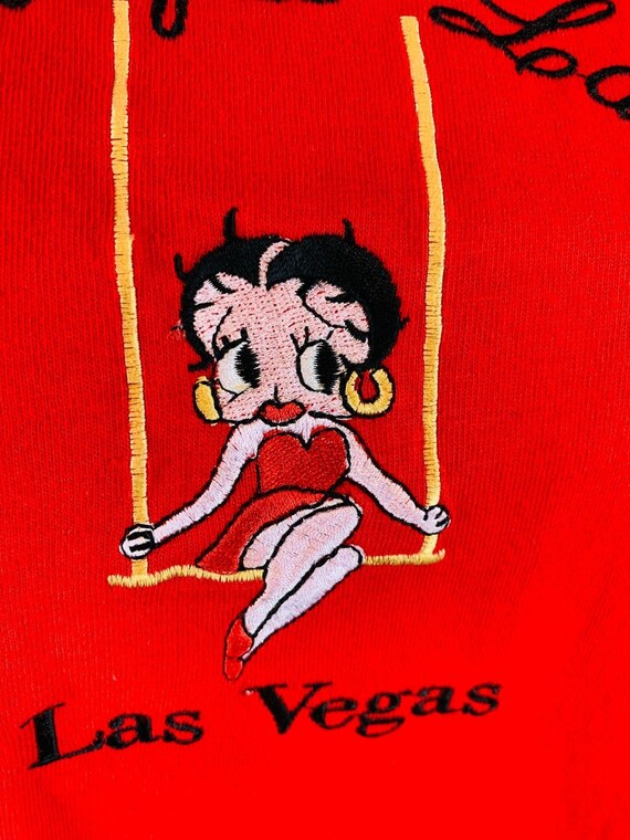 Vintage 1990s Betty Boop Embroidered Red Tee Beau… - image 5