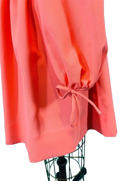 Vintage 1960s Peach Mini Dress Keyhole Shirred Wa… - image 7