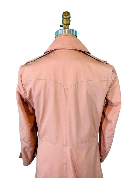Vintage 1980s Light Peach Pink Trench Coat | B 40" - image 9