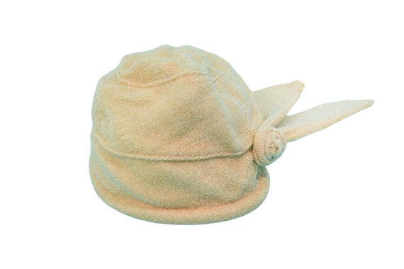 Vintage 1950s Sculptural Hat Beige Madcaps Wired Juliet Cap Vintage 1950s Sculptural Hat Beige Madcaps Wired Juliet Cap  main image 4