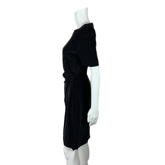 Vintage 1990s Black Silk Dress Wrap Style Timeles… - image 7
