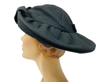 Buy Vintage 1950s Swirl Round Cap Hat-nip by Danciger Black  display picture 3