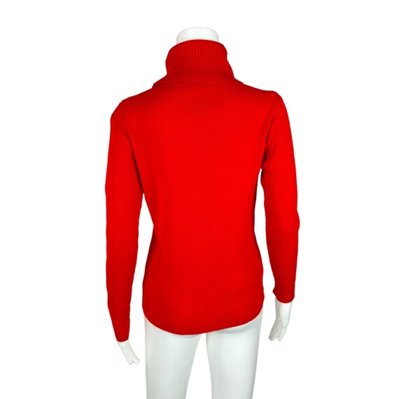 Vintage 70s Turtleneck Solid Red Women's Acrylic … - image 7