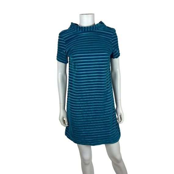 Vintage 60s Velvet Mini Dress Womens Medium Mod T… - image 2