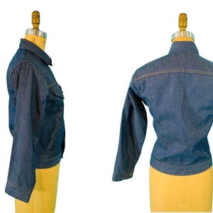 Vintage 1960s Denim Jacket Levi's Snap Button Light Blue Shirt B 37 image 8