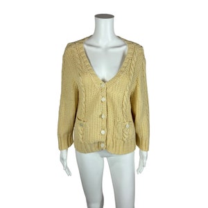 Cardigan en tricot vintage Grandes poches pour pull grand-mère en tricot torsadé pour femme image 1