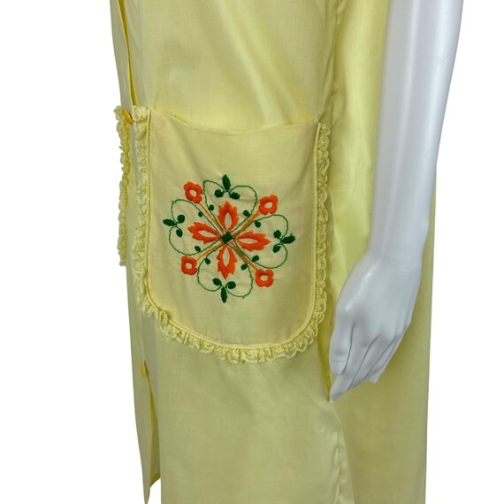 Vintage 70s Housedress Women's Large Embroidered … - image 7