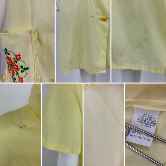 Vintage 70s Housedress Women's Large Embroidered … - image 10