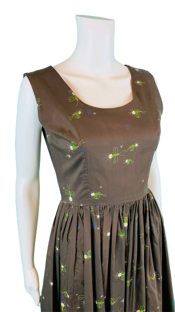 Vintage 1950s Firefly Lightning Bug Dress Novelty… - image 6