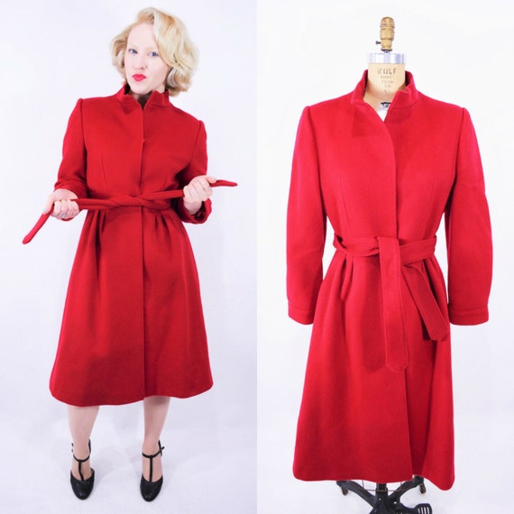 Vintage 1980s Wool Coat | Cherry Red Forstmann Pri