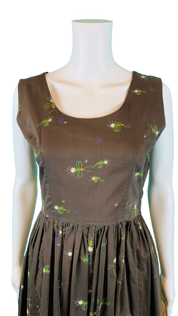 Vintage 1950s Firefly Lightning Bug Dress Novelty… - image 5