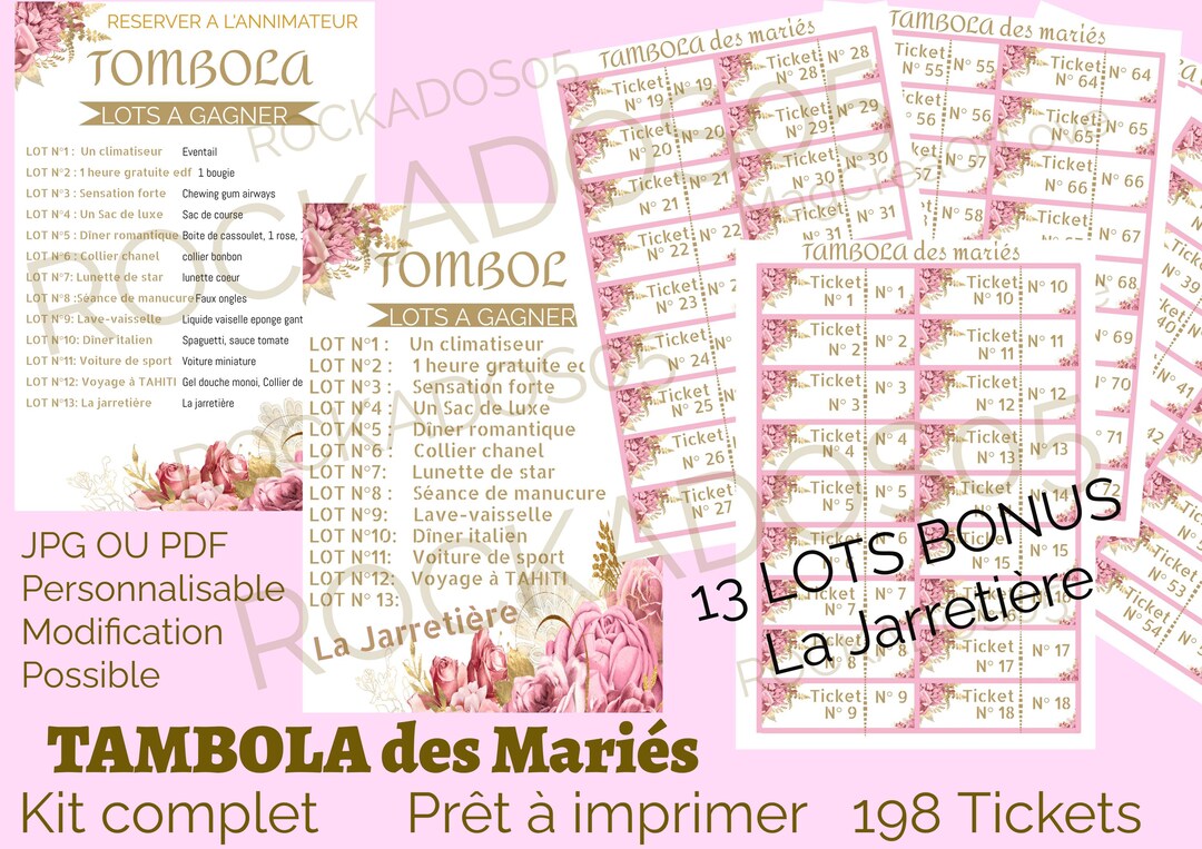 Wedding Raffle Paper Complete Kit Ready to Print Wedding Raffle to Have Fun and Laugh With ...