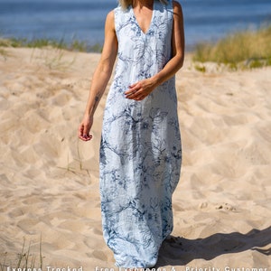 Maxi Linen Dres, Soft Linen, Holiday Beach Dress