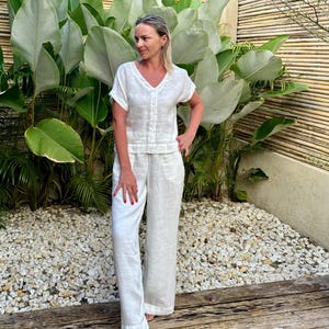 Loose Linen Pants For Women, Elastic Waist Linen Pants, Linen Trousers For Summer, Soft Linen Pants, Linen Palazzo Pants, Wide Linen Pants