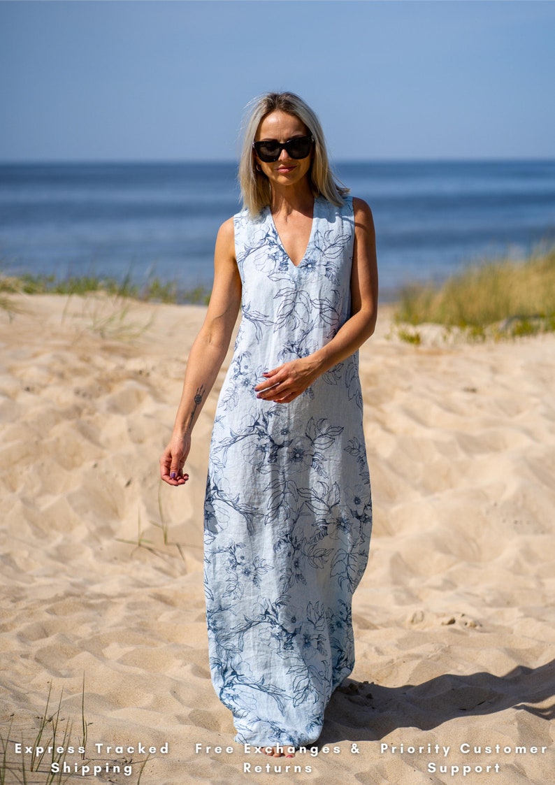 Maxi Linen Dres, Soft Linen, Holiday Beach Dress