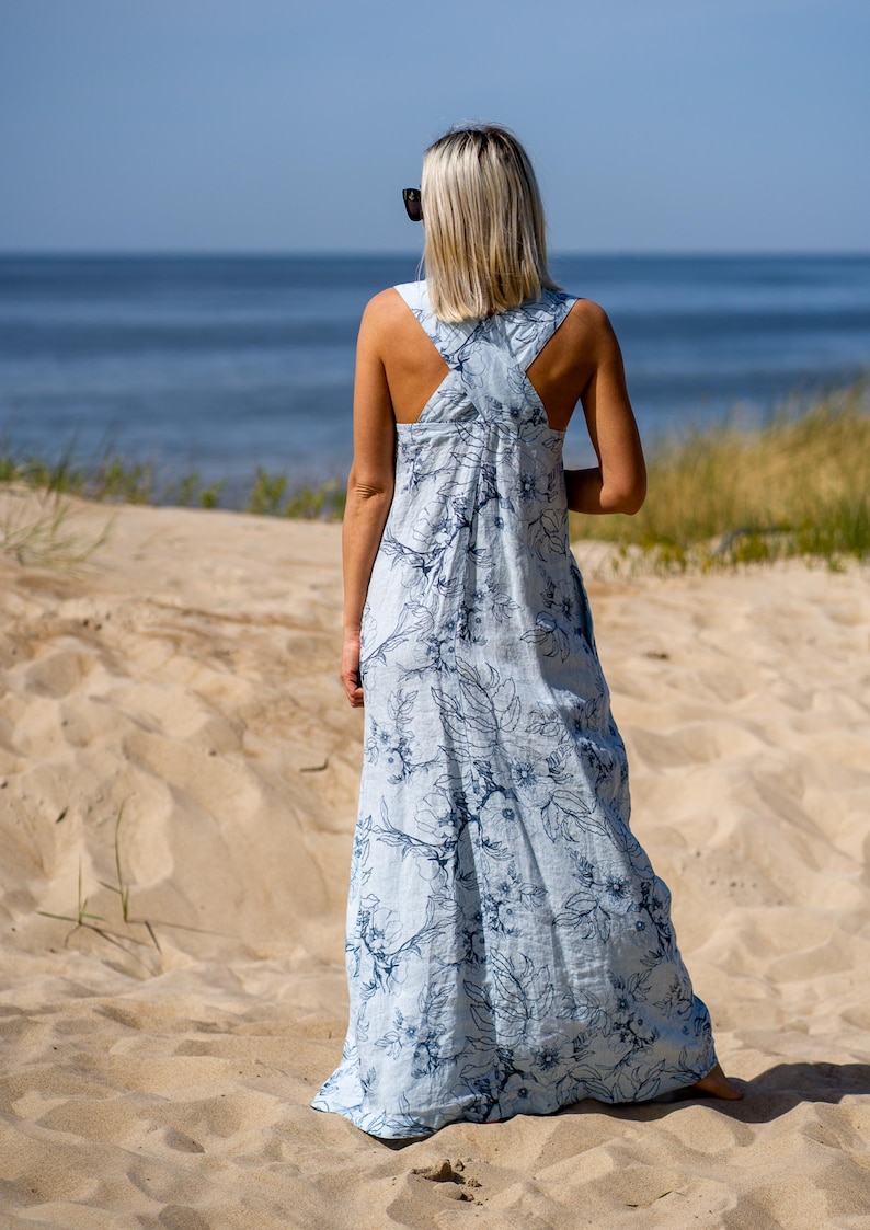 Natural Maxi Linen Dress for Women Gift For Her