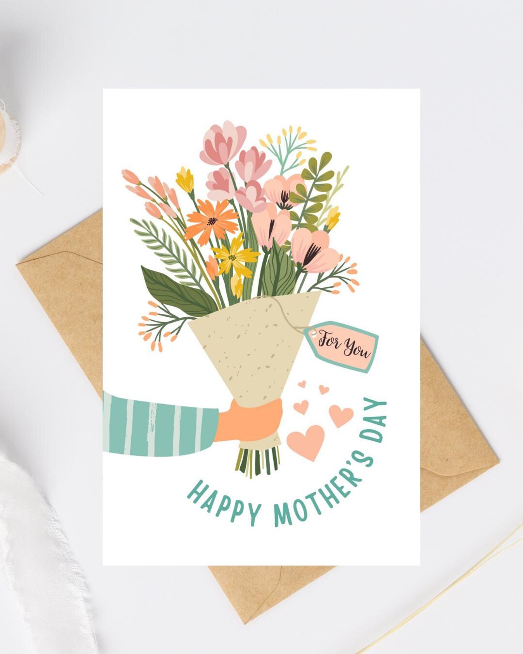 Flower Bouquet | Mother's Day Card - Etsy