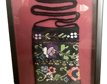 Palestinian Embroidery Pouch Traditional Framed
