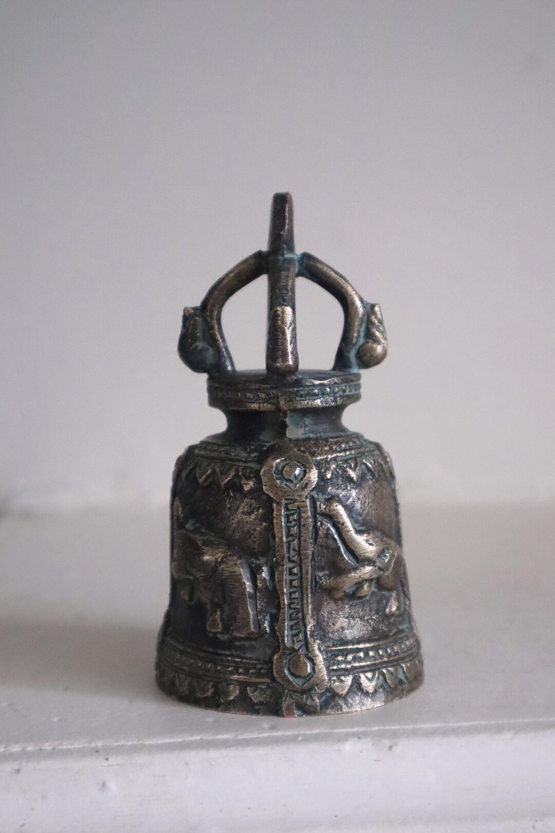 Antique Buddha Bell W Elephants Meditative Clapper Sound From Thailand ...
