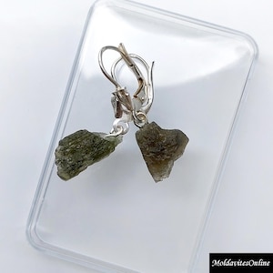 Moldavite - earrings on sterling silver 925/1000 earring hooks