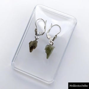 Moldavite - earrings on sterling silver 925/1000 earring hooks