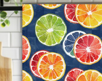 Citrus Tie Dye Slice Kitchen Towel Bright Lemon Lime Orange Dish Colorful Fruit Summer Kitchen Decor, Modern Tea Towel Gift CTTW03
