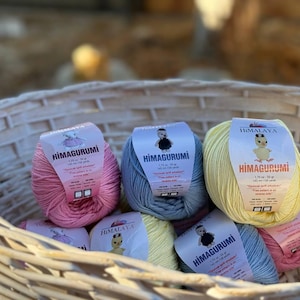 Soft cotton blend amigurumi yarn Himalaya Himagurumi Crochet knit yarn balls knitting supply ideal for toys, garments, accessories 50g