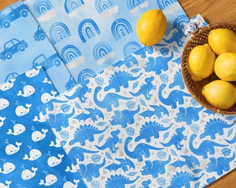 Set of 4 Baby Boy Placemats – Cute Table Mat for Toddlers, Kids Mealtime Accessory, Easy Clean Feeding Placemat, Gift for Boys PSBB01