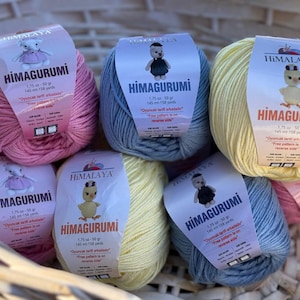Soft cotton blend amigurumi yarn Himalaya Himagurumi Crochet knit yarn balls knitting supply ideal for toys, garments, accessories 50g