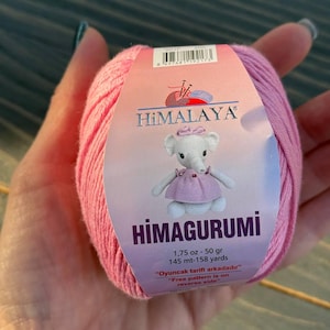 Soft cotton blend amigurumi yarn Himalaya Himagurumi Crochet knit yarn balls knitting supply ideal for toys, garments, accessories 50g