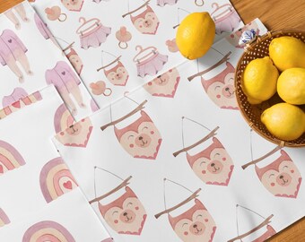 Set of 4  Baby Boho Placemats – Neutral Table Mat for Toddlers, Kids Mealtime Accessory, Easy Clean Feeding Placemat, Boho Baby Gift PSBH01