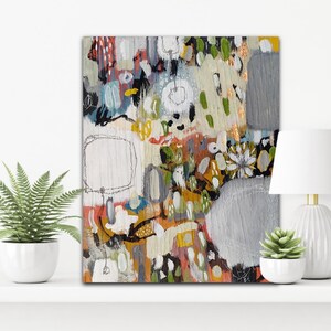 Original mixed media painting on canvas &quot;Winter garden&quot; 40x50cm