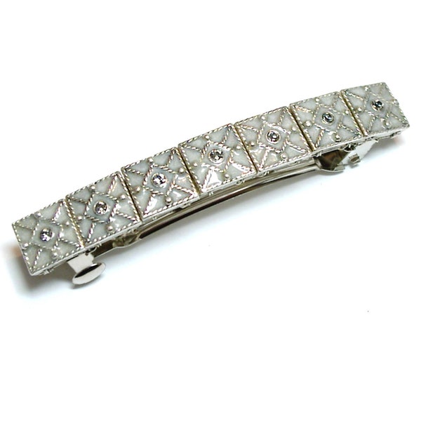 Silver Sparkle Crystal Bridal Barrette