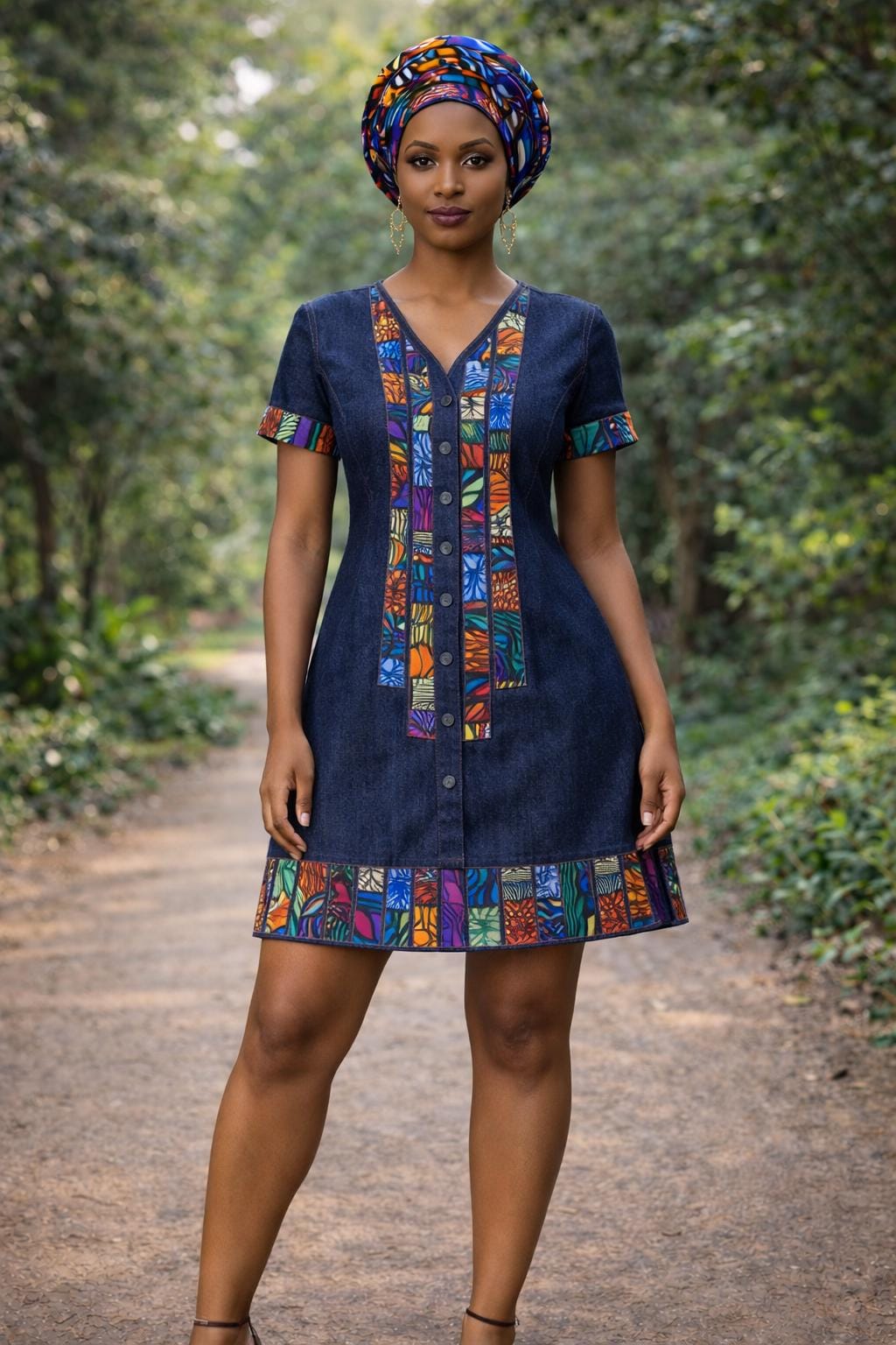 Ankara A Line Short Gown Plus Size Ankara Styles  D&D Clothing