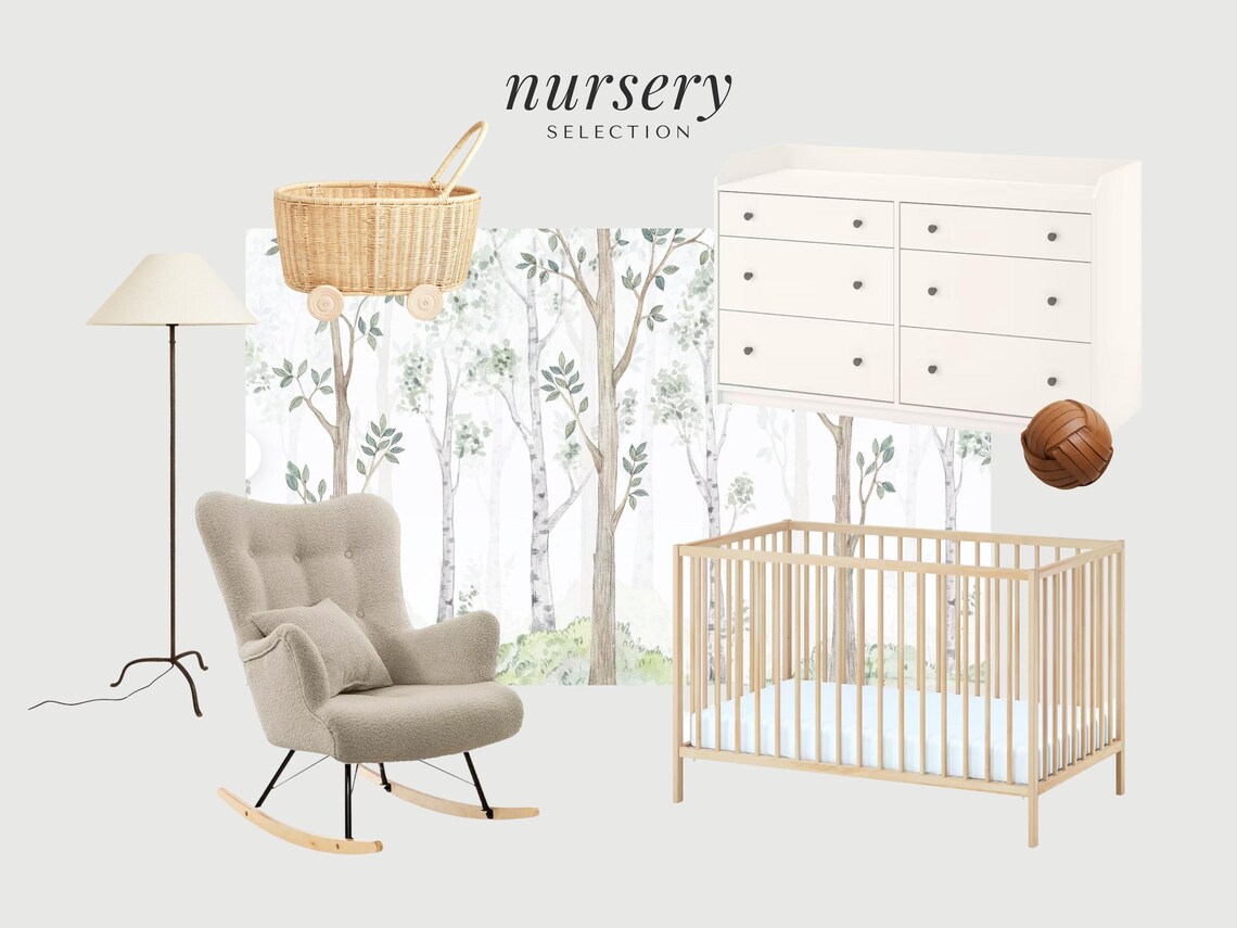 Nursery Online Interior Design Moodboard, Baby Room Interior Design ...