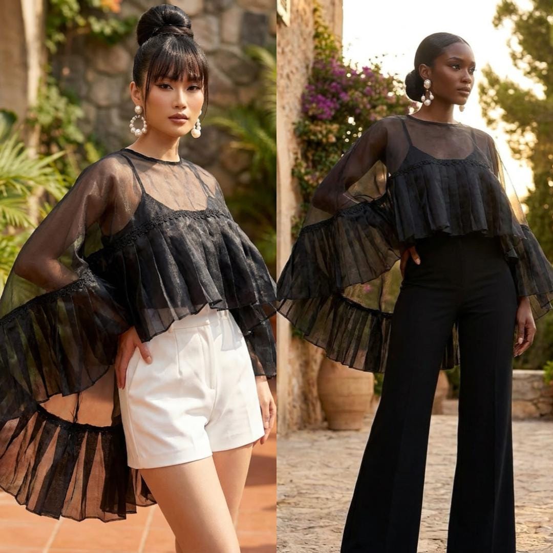 Sheer Asymmetric Top - Etsy
