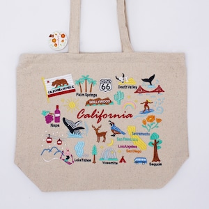 Bestickte California Tote Bag