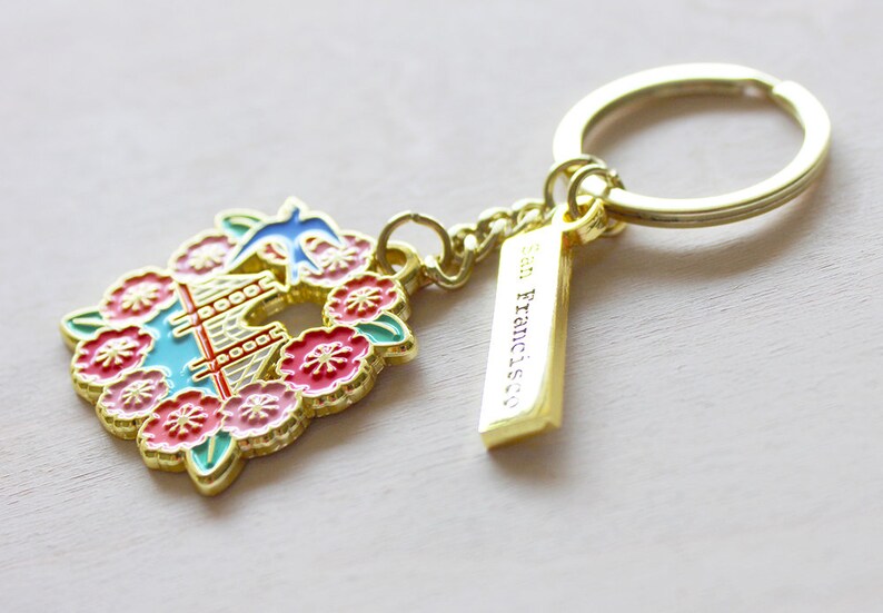 Golden Keychain Golden Gate Bridge California Gift Etsy