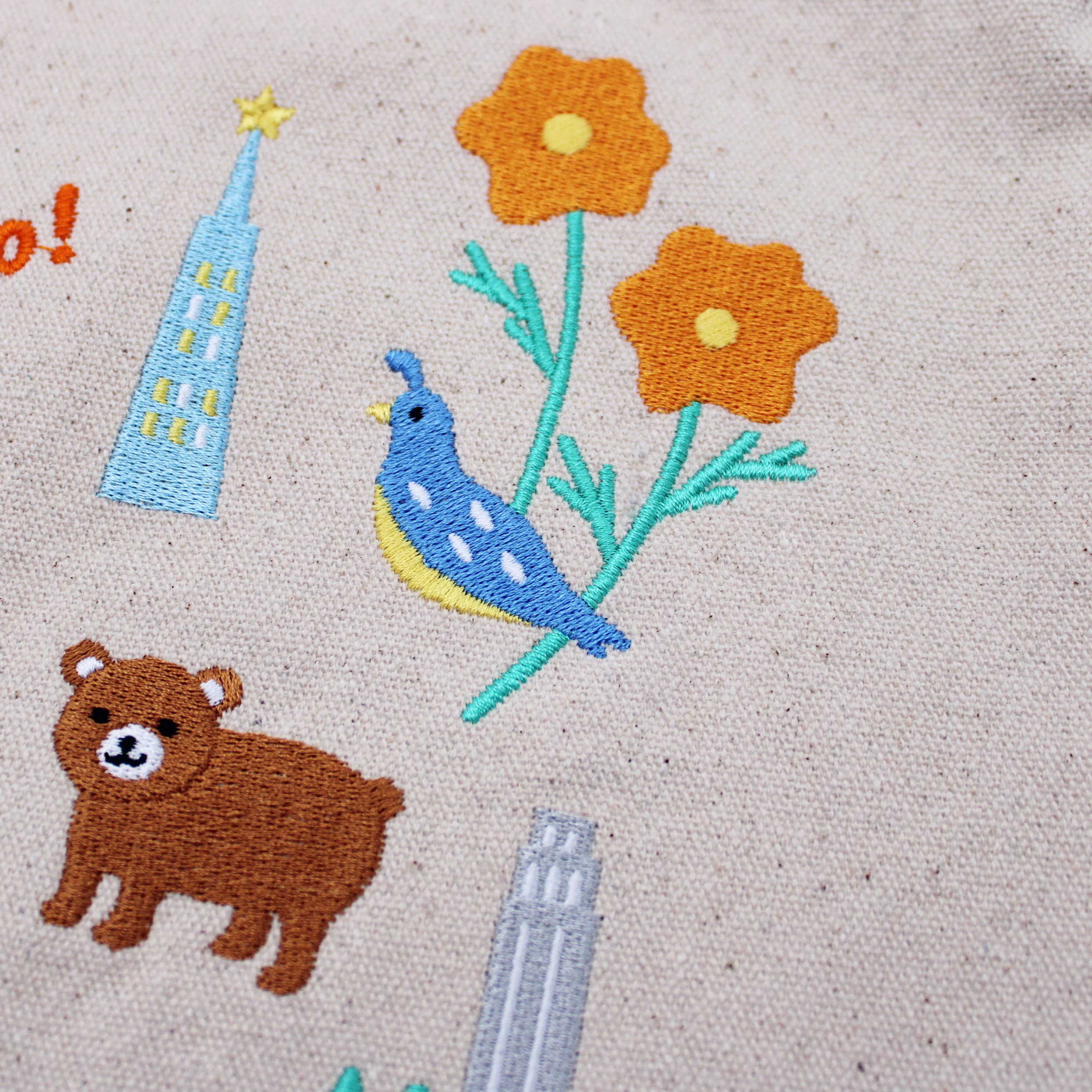 Embroidered San Francisco Landscape Tote Bag - Etsy