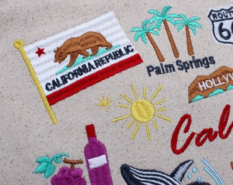 Embroidered California Tote Bag - Etsy