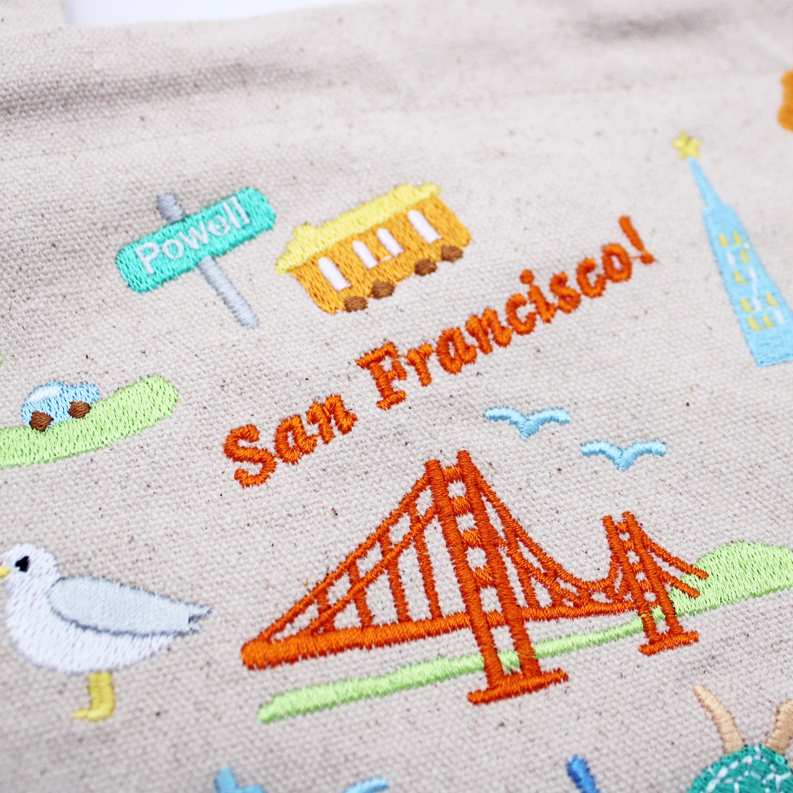 刺繍入りサンフランシスコ風景ランチバッグ - Etsy 日本