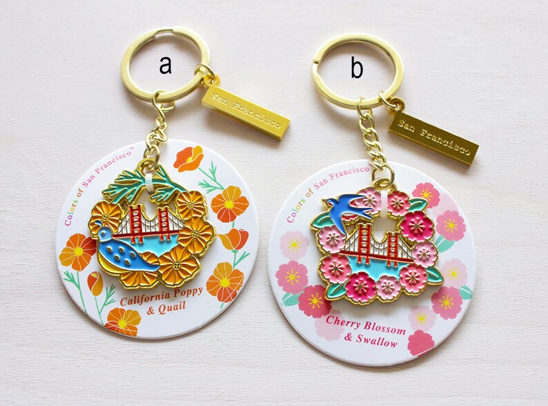 Golden Keychain Golden Gate Bridge California Gift Etsy