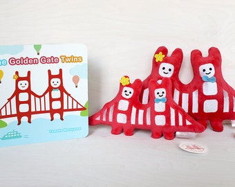 Golden Gate Twins Gift Set - Children's book and plush toy