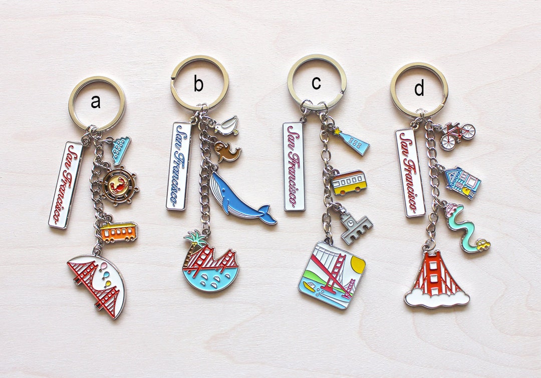 San Francisco Silver Keychains - Golden Gate Bridge