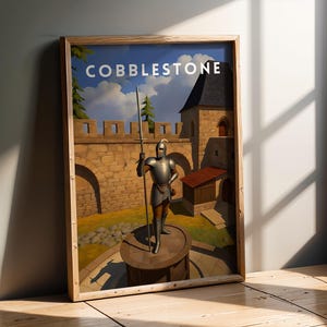 CS2 Cobblestone B Site - Retro Travel Poster | CS2 CSGO Merch | Game Room | Gaming Poster | Art Print | CounterStrike Decor | Gifts For Dad